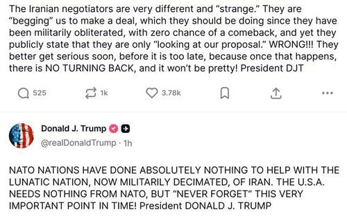 Trump Tells Iran 'Get Serious' About Negotiations Or 'No Turning Back' As WH Mulls Plans For 'Final Blow'