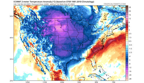 First Major Cold Blast For US As 'Early Polar Vortex Disruption' Nears ...